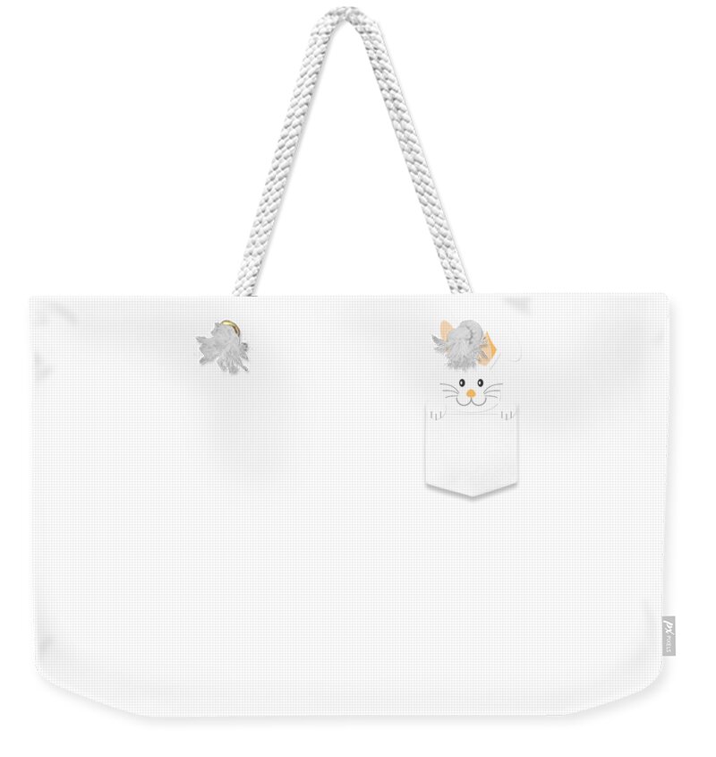 Cool Weekender Tote Bag featuring the digital art Easter Bunny Pocket by Flippin Sweet Gear