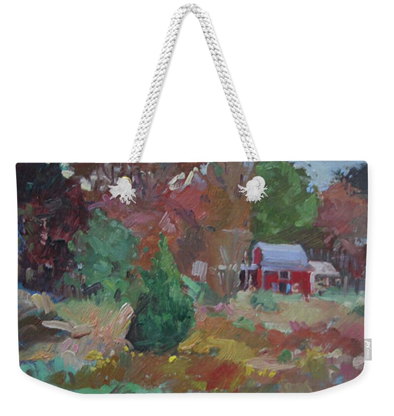 Impressionism Weekender Tote Bag featuring the painting Eastern Shore Hideaway by Elizabeth J Billups