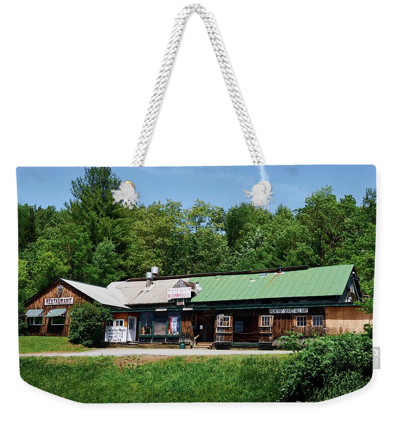 Vermont Weekender Tote Bag featuring the photograph Eaton's Sugarhouse by Daniel Brinneman