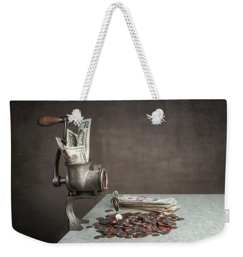 Money Weekender Tote Bag featuring the photograph Economic Meat Grinder by Tom Mc Nemar