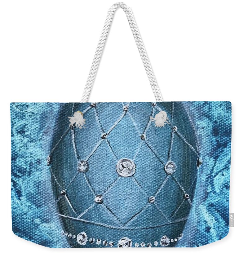 Egg Weekender Tote Bag featuring the painting Eggcellence by Selena Wilson