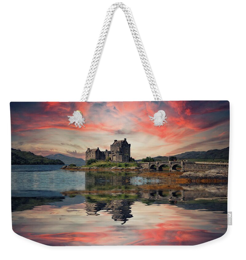 Scotland Weekender Tote Bag featuring the photograph Eileann Donan Castle Scotland by Jack Torcello