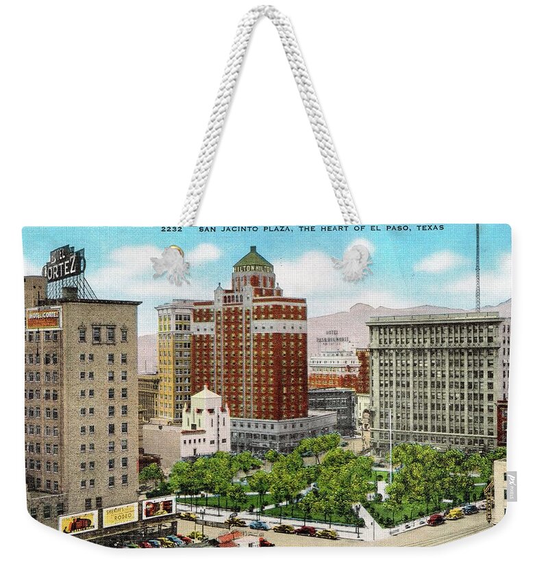 Postcard Weekender Tote Bag featuring the photograph El Paso Plaza by Mel Thompson