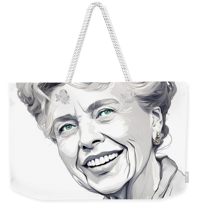 Eleanor Roosevelt Weekender Tote Bag featuring the digital art Eleanor Roosevelt 29NOV23 by Greg Joens