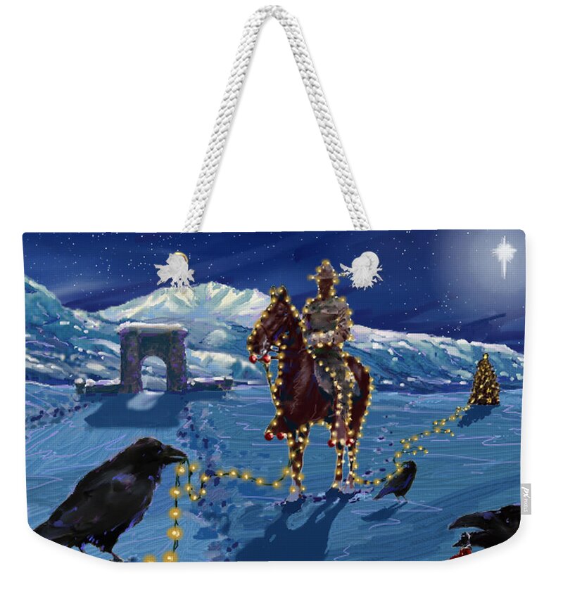 Yellowstone Weekender Tote Bag featuring the digital art Electric Ranger by Les Herman