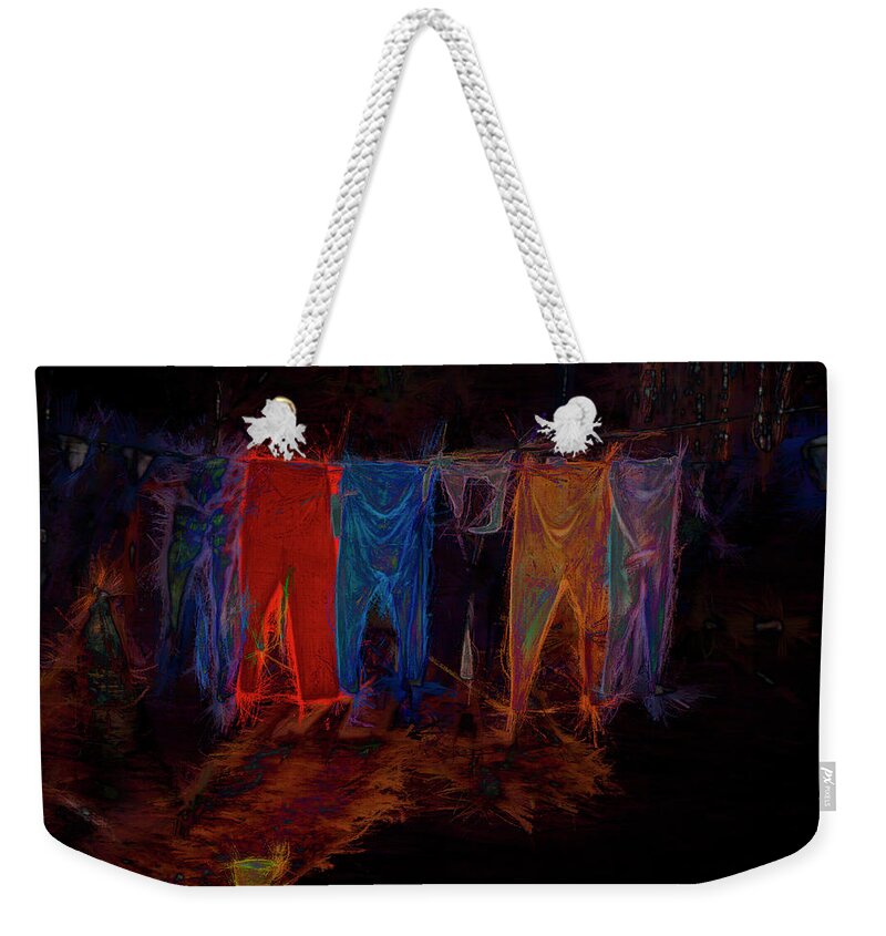 Electric Weekender Tote Bag featuring the photograph Electric Washline by Wayne King