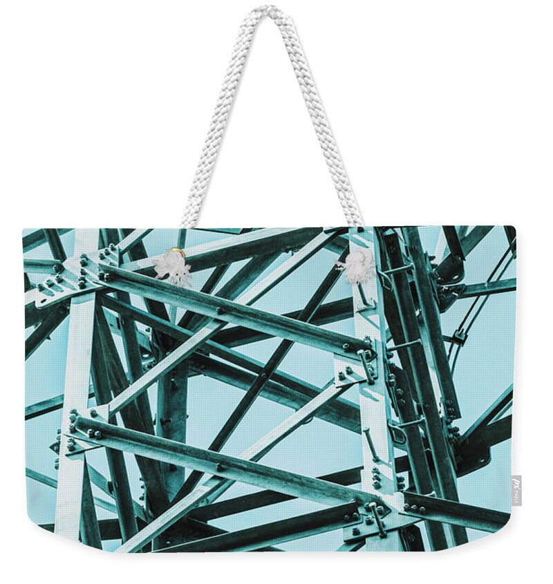Construction Weekender Tote Bag featuring the photograph Electricity grid by Jorgo Photography