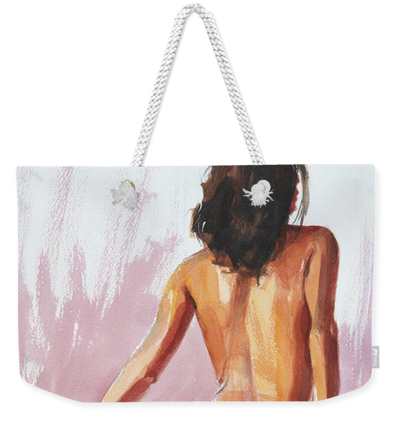 Woman Weekender Tote Bag featuring the painting Elegance by Steve Henderson