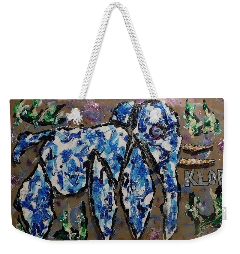 Mammoth Weekender Tote Bag featuring the mixed media Elektrolized Wooly Mammoth Grazing On The Plain by Kevin OBrien