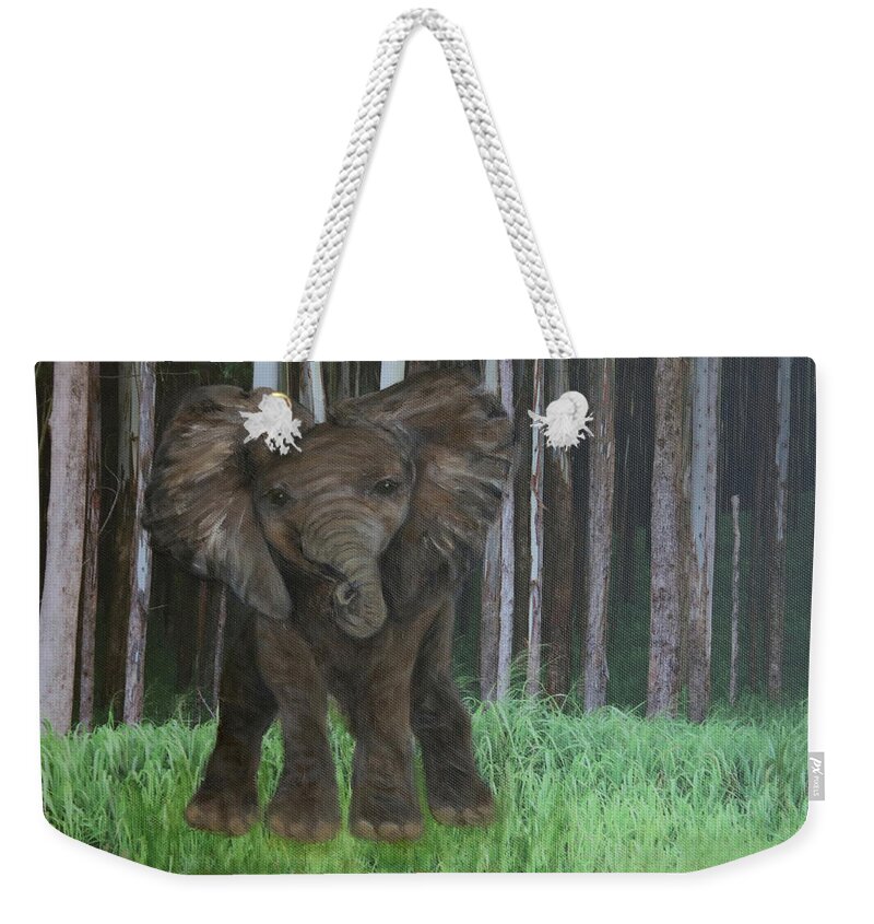 Art Weekender Tote Bag featuring the painting Elephant by Tammy Pool