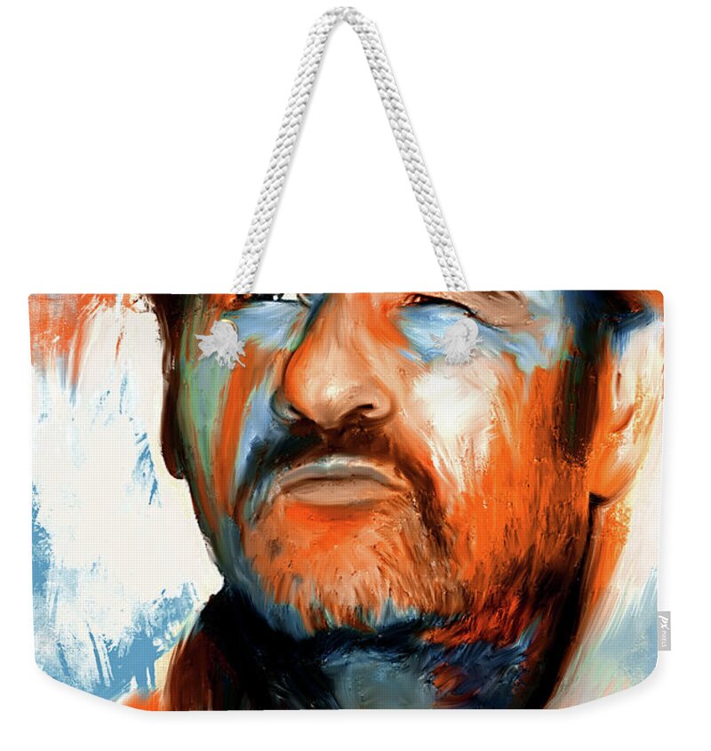 Eli Weekender Tote Bag featuring the painting Eli Wallach 2 by Stars on Art