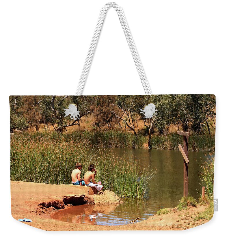 Ellendale Weekender Tote Bag featuring the photograph Ellendale Pool, Walkaway, Western Australia #2 by Elaine Teague