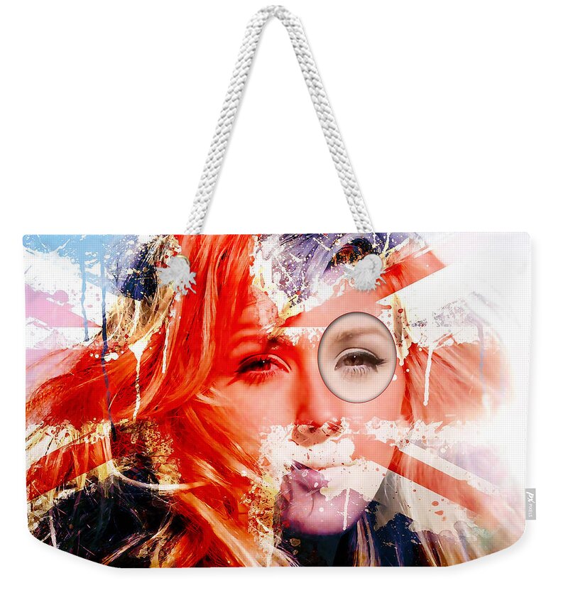 Ellie Goulding Photographs Weekender Tote Bag featuring the mixed media Ellie Goulding by Marvin Blaine