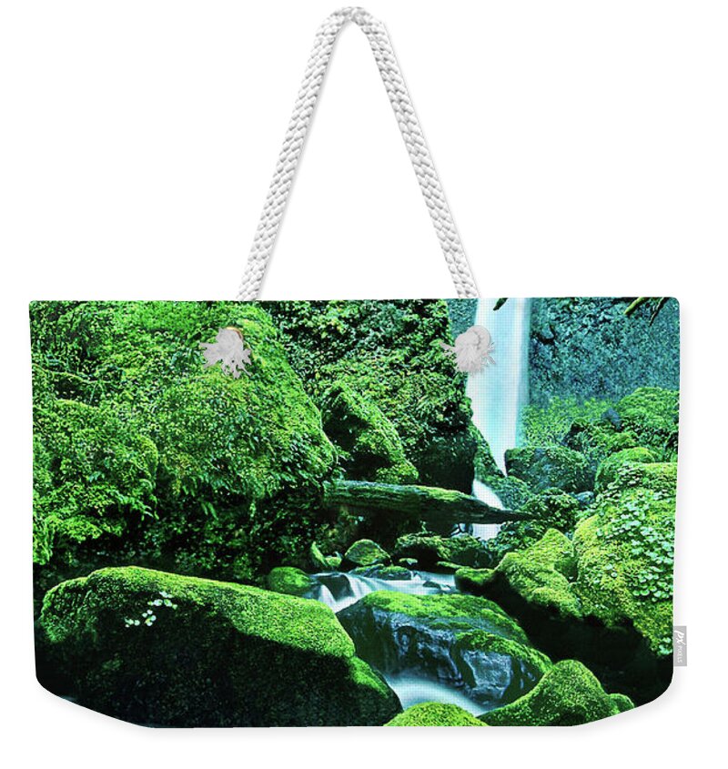 Dave Welling Weekender Tote Bag featuring the photograph Elowah Falls 4 Columbia River Gorge National Scenic Area Oregon by Dave Welling