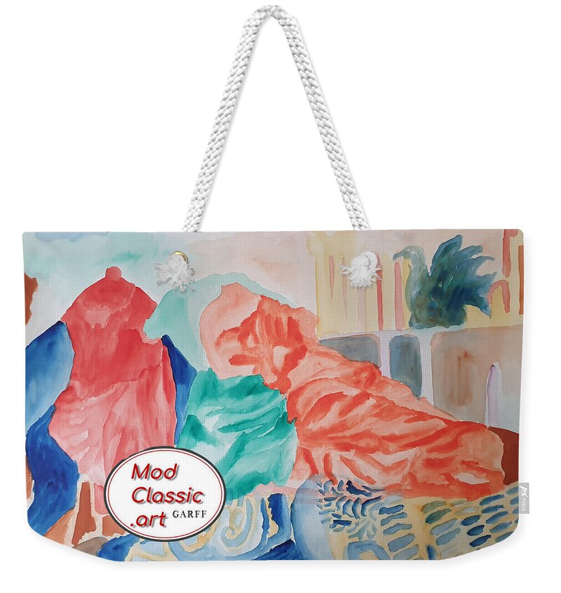 Masterpiece Paintings Weekender Tote Bag featuring the painting Elysium ModClassic Art by Enrico Garff