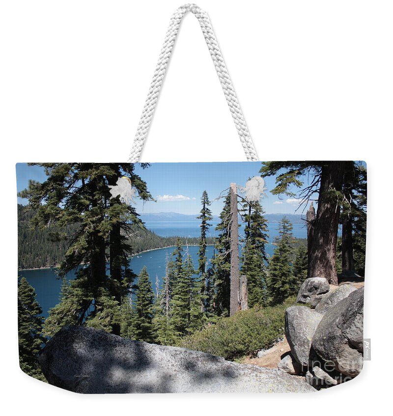 Lake Tahoe Weekender Tote Bag featuring the photograph Emerald Bay Vista by Carol Groenen