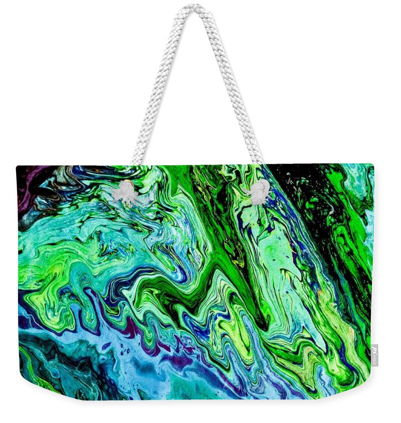 Emerald Weekender Tote Bag featuring the painting Emerald Isle by Anna Adams