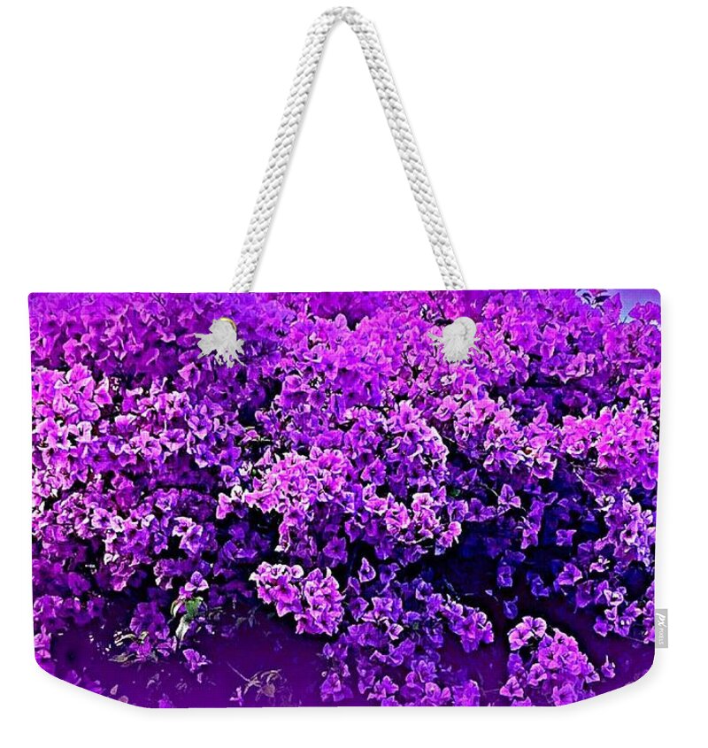 Bougainvillea Weekender Tote Bag featuring the photograph Emilie's Bougainvillea by VIVA Anderson
