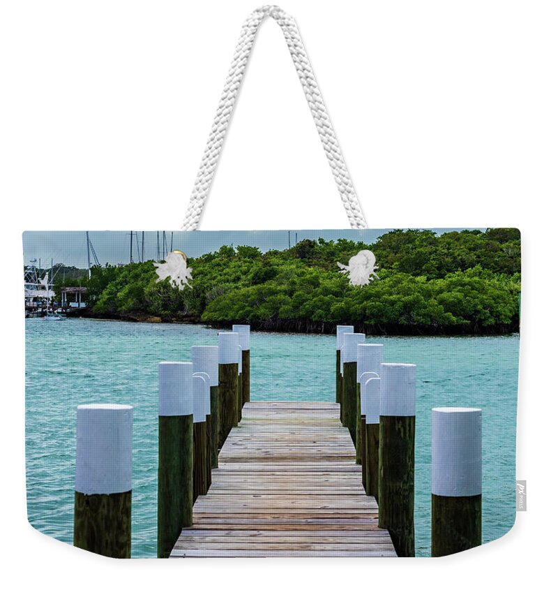 Abaco Weekender Tote Bag featuring the photograph Empty Dock by Sandra Foyt