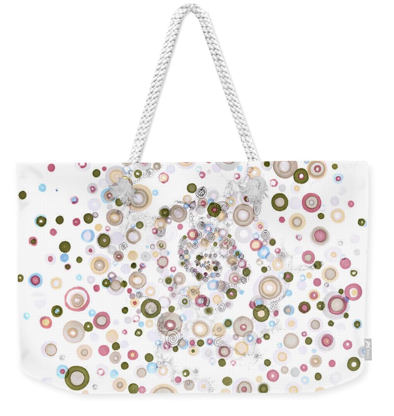 Chiral Weekender Tote Bag featuring the drawing Enantiomeric Excess by Regina Valluzzi
