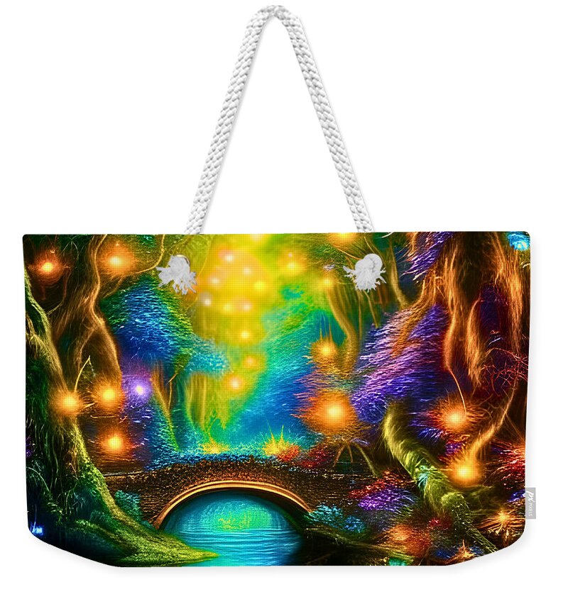 Digital Weekender Tote Bag featuring the digital art Enchanted Forest by Cindy's Creative Corner