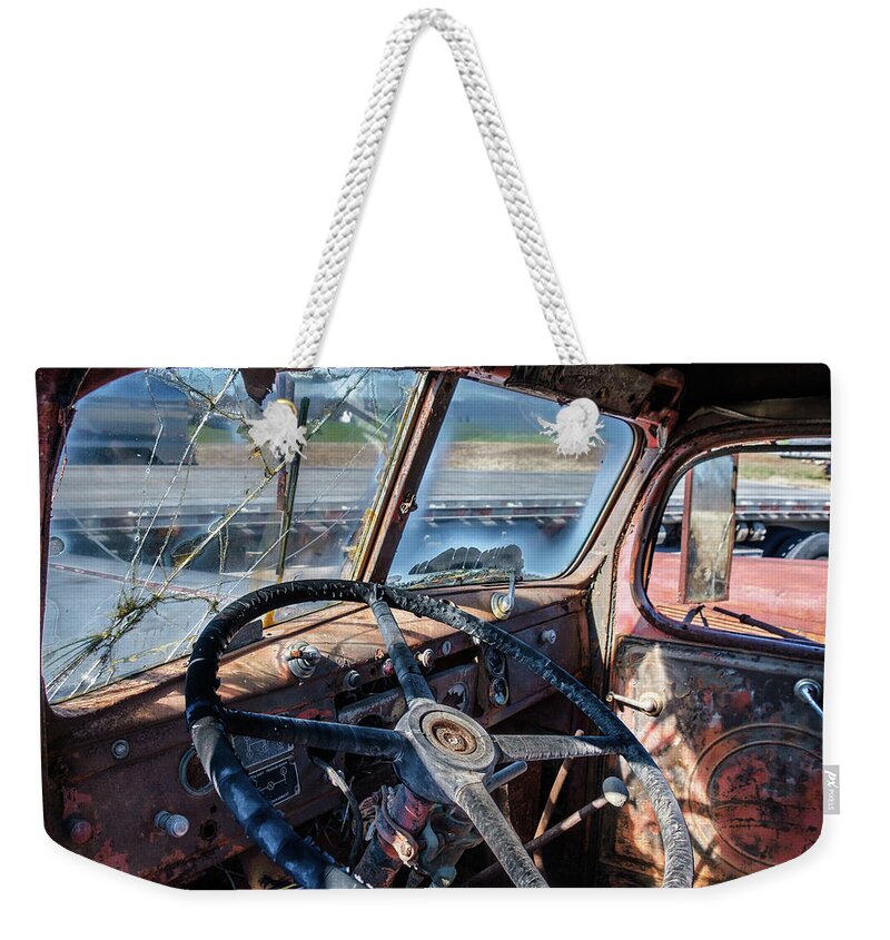 Truck Farm Weekender Tote Bag featuring the photograph End of the Road by Georgette Grossman