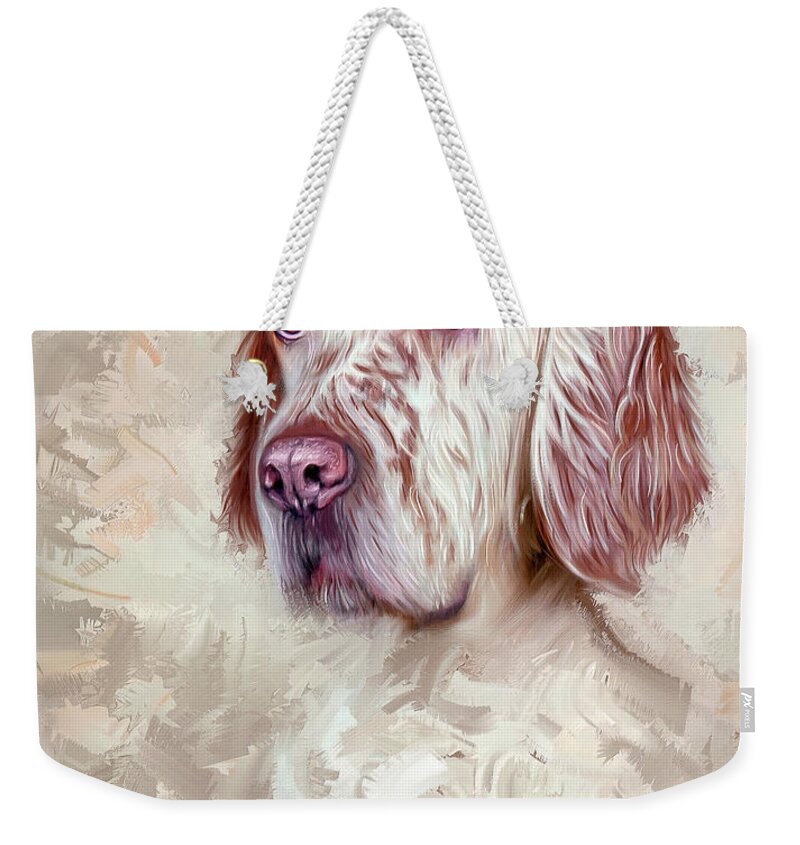 English Setter Weekender Tote Bag featuring the painting English Setter by Linton Hart