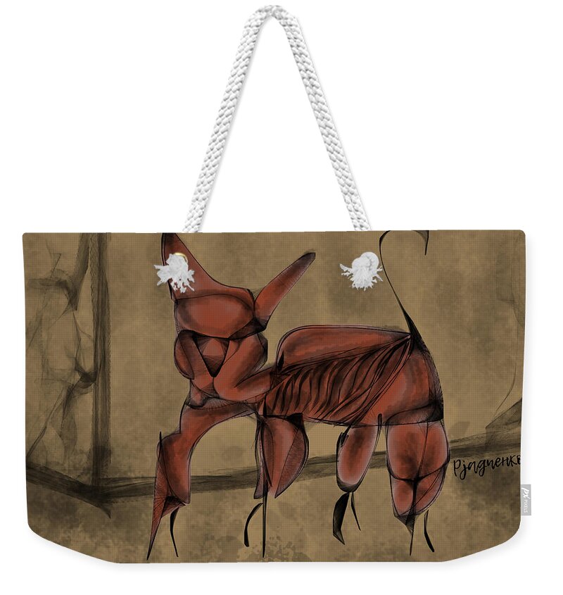 Cat Weekender Tote Bag featuring the digital art Searching for justice by Ljev Rjadcenko