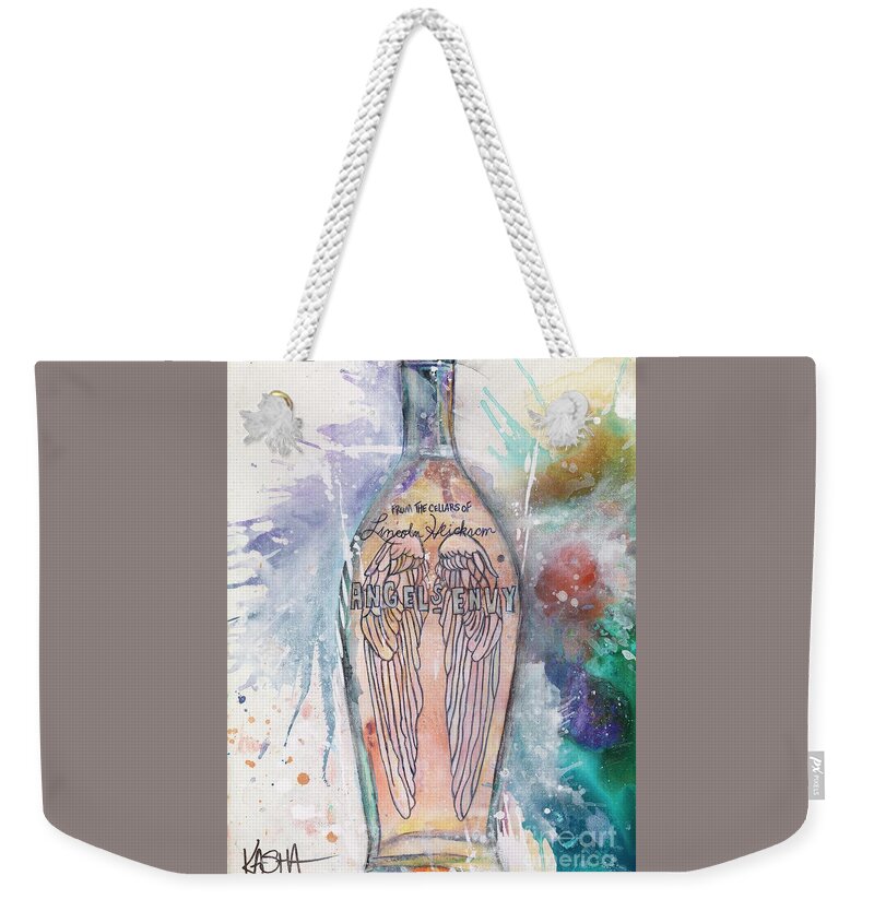 Angels Envy Weekender Tote Bag featuring the painting Envy x2 by Kasha Ritter