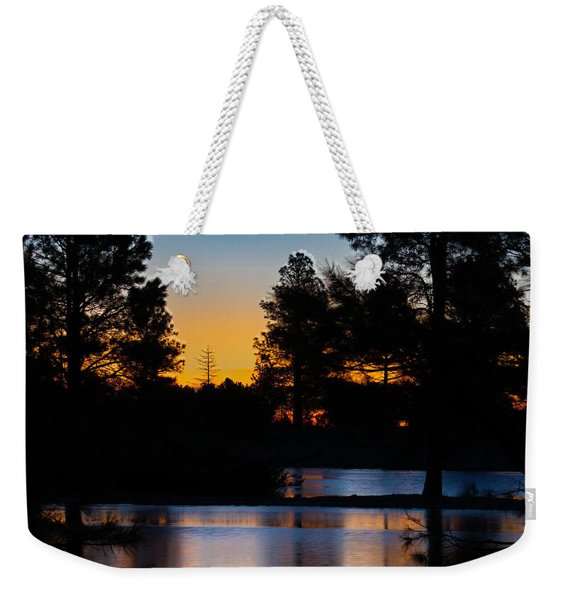 Flagstaff Parks Weekender Tote Bag featuring the photograph Ephemeral Pond At Dawn, Buffalo Park by Jim Wilce