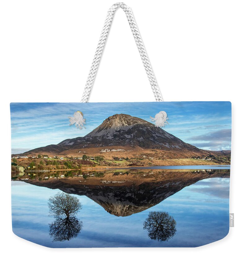 Errigal Weekender Tote Bag featuring the photograph Errigal Reflection - Dunlewey, Donegal by John Soffe