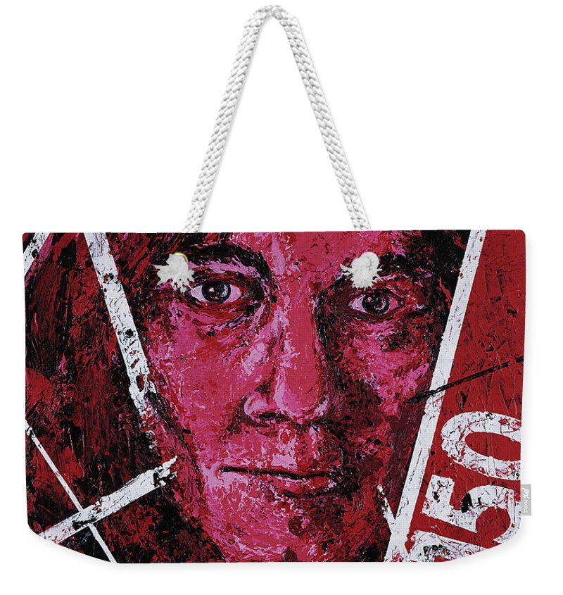 Guitarist Weekender Tote Bag featuring the painting Eruption by Steve Follman