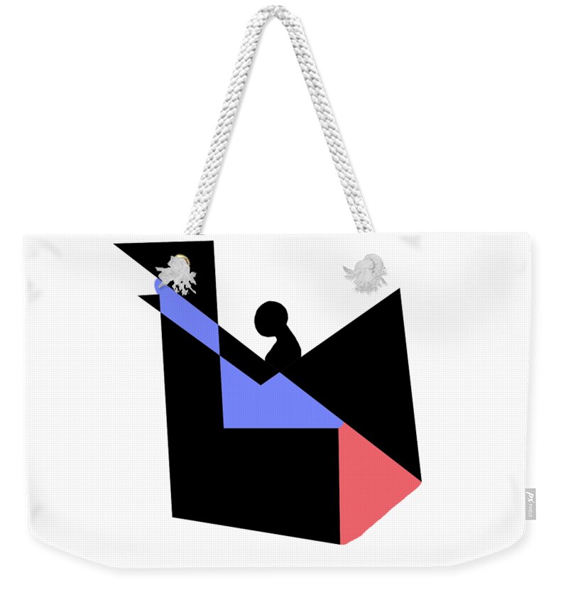 Abstract In The Living Room Weekender Tote Bag featuring the digital art Escalator by David Bridburg
