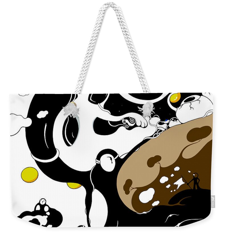 Space Weekender Tote Bag featuring the digital art Escaping Annihilation by Craig Tilley