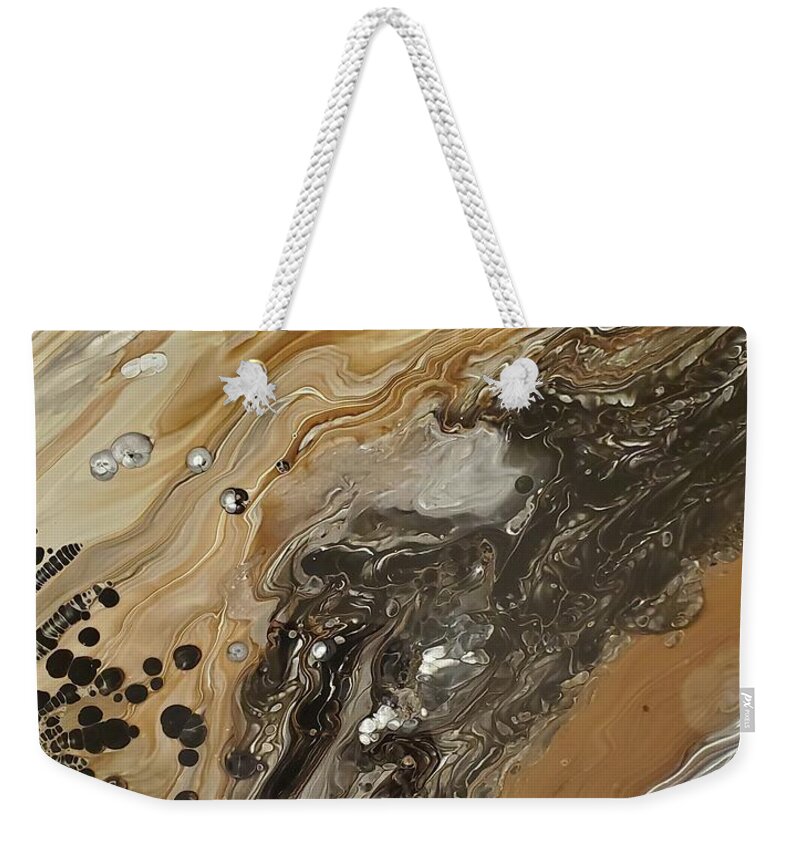 Espresso Weekender Tote Bag featuring the painting Espresso Pour by Ashontay Simms
