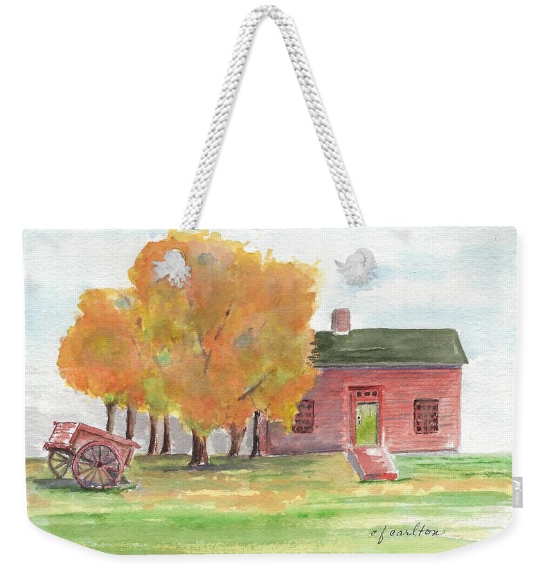 Ethan Allen Weekender Tote Bag featuring the painting Ethan Allen's House by Claudette Carlton