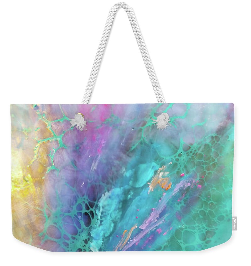 Dramatic Weekender Tote Bag featuring the painting Ethereal florals by Anita Thomas