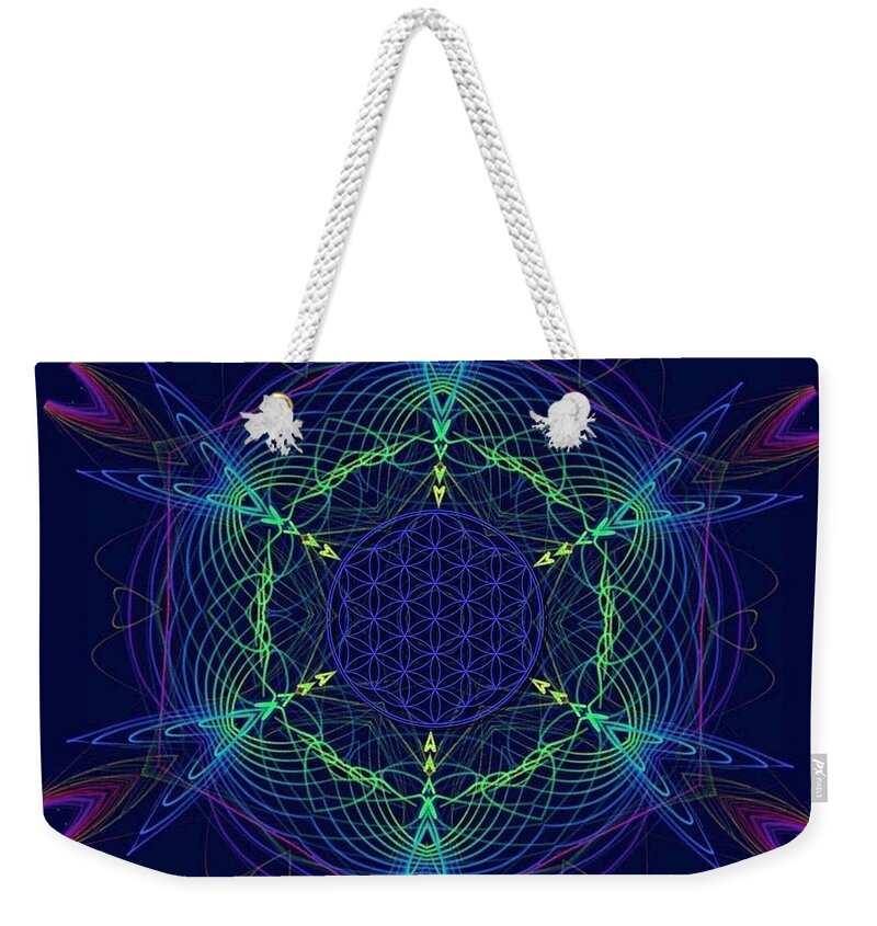 Abstract Weekender Tote Bag featuring the photograph Evangeline's Dreamcatcher by Judy Kennedy