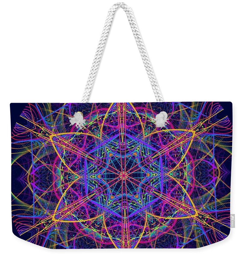 Abstract Weekender Tote Bag featuring the photograph Evangeline's Seastar by Judy Kennedy