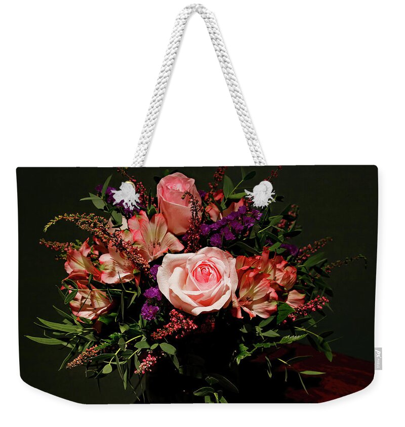 Floral Weekender Tote Bag featuring the photograph Evening Bouquet by Gina Fitzhugh