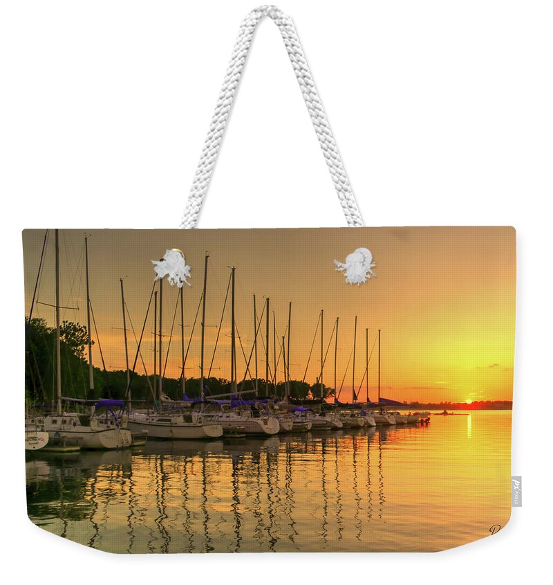 Fine Art Weekender Tote Bag featuring the photograph Evening Calm at Redbud Bay by Robert Harris