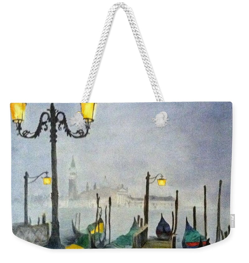 Venice Weekender Tote Bag featuring the painting Evening in Venice by Juliette Becker