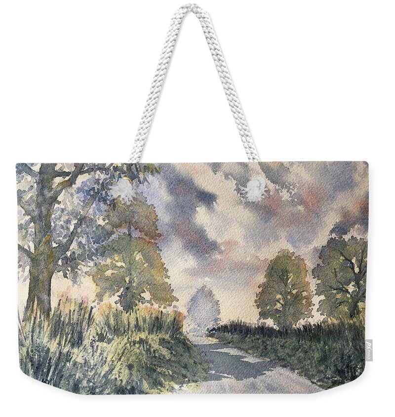 Watercolour Weekender Tote Bag featuring the painting Evening Light on Woldgate by Glenn Marshall