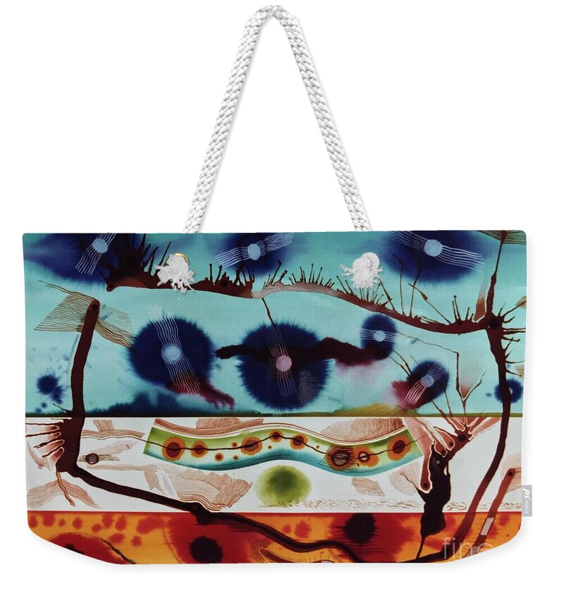 Evolution Weekender Tote Bag featuring the painting Evolution Life Forms 2 by Glen Neff