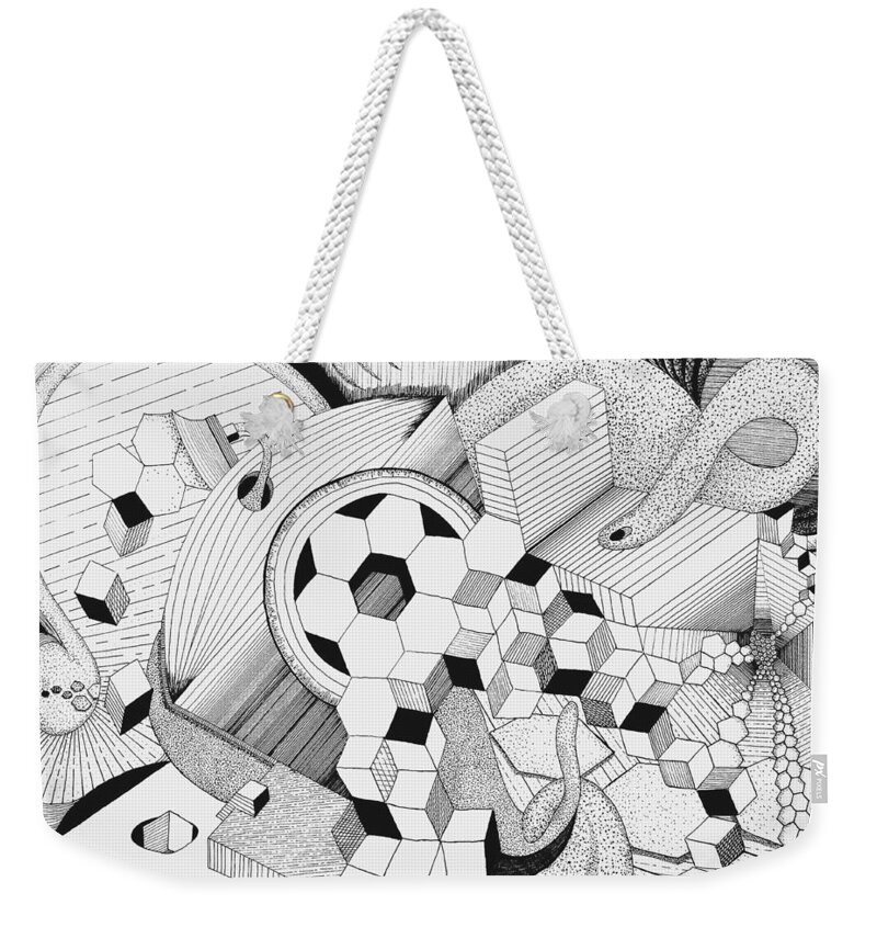 Monster Weekender Tote Bag featuring the drawing Evolution by Vallee Johnson