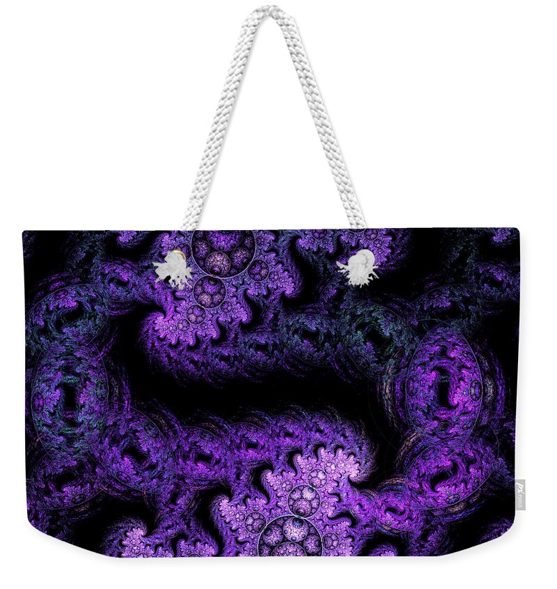 Fractal Weekender Tote Bag featuring the digital art Evolve #3 by Mary Ann Benoit