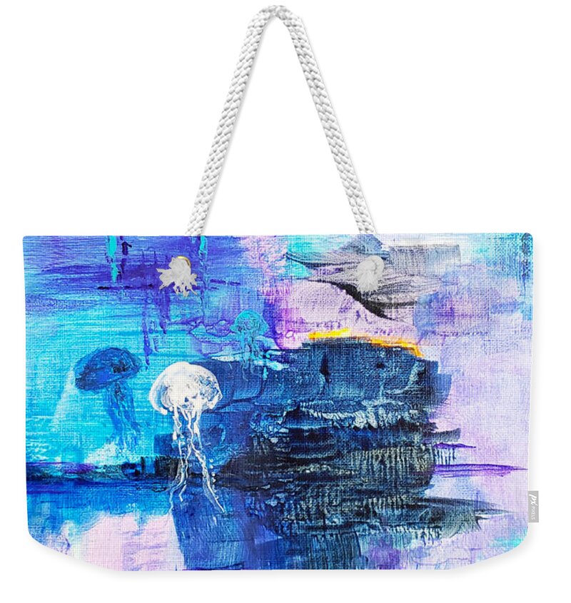 Abstract Weekender Tote Bag featuring the painting Extraordinary by Christine Bolden