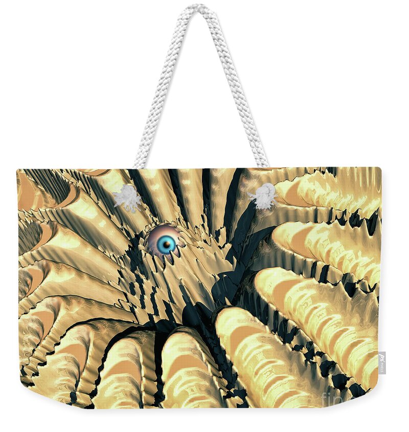 Science Fiction Weekender Tote Bag featuring the digital art Eye of The Crater by Phil Perkins