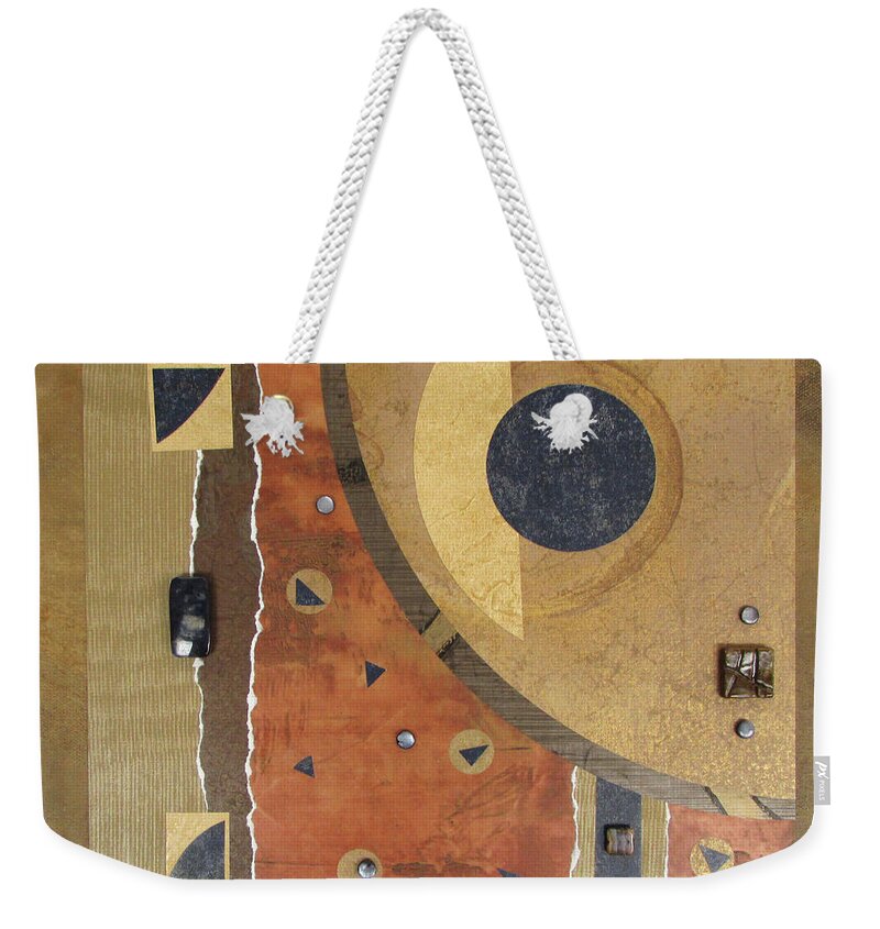 Mixed-media Weekender Tote Bag featuring the mixed media Eye of the Moon by MaryJo Clark