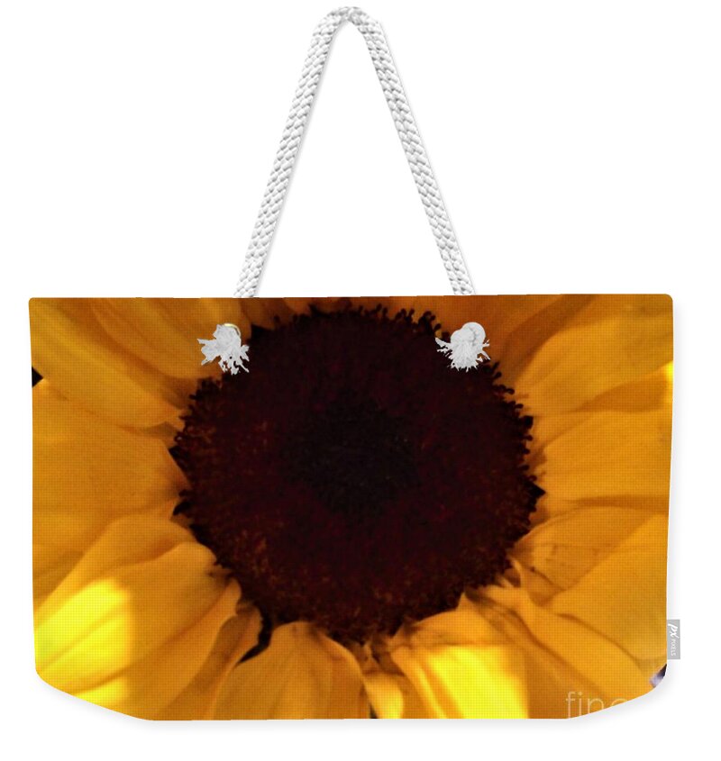 Sunflower Weekender Tote Bag featuring the photograph Eye of the Sunflower by Jimmy Clark